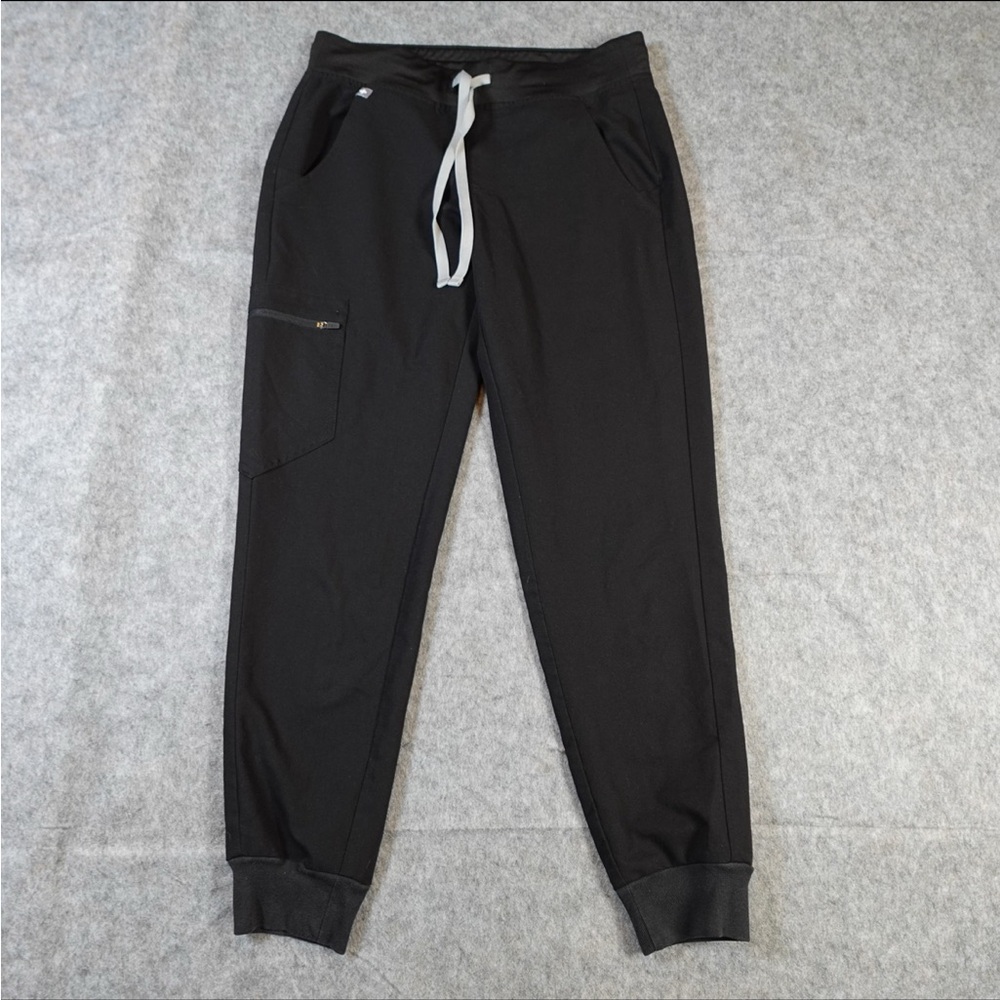 Figs Pants Womens XS Petite High Waist Zamora Jogger Scrubs Medical Nurse Black